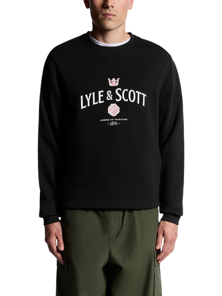 Lyle & Scott Cheers To Tradition Men's Jumper, Jet Black, Jet Black