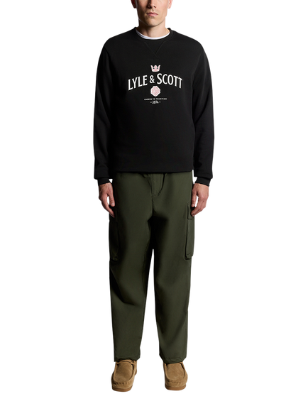 Lyle & Scott Cheers To Tradition Men's Jumper, Jet Black - view 2, Jet Black