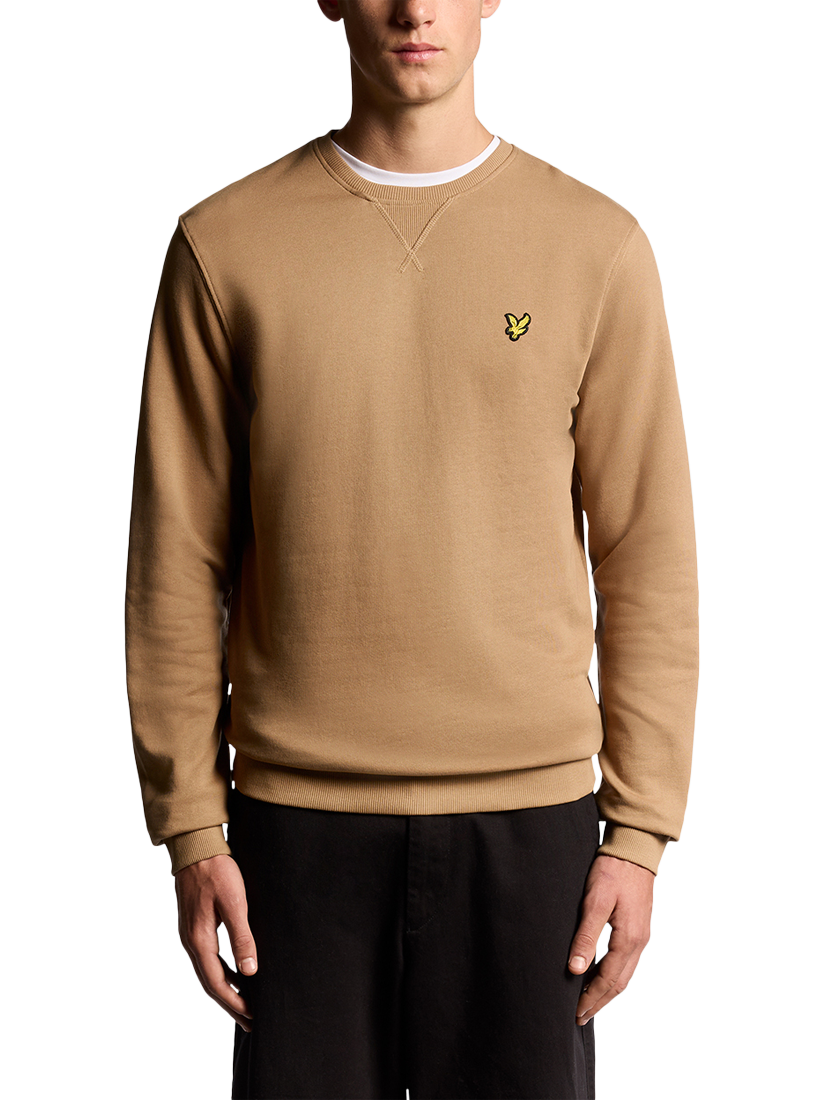 Product image 1 of 6, which shows Lyle & Scott Crew Neck Cotton Sweatshirt, Tigers Eye, XS