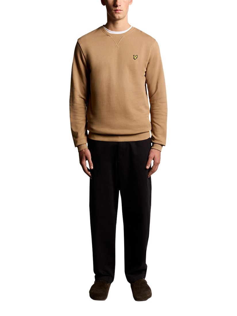 Product image 2 of 6, which shows Lyle & Scott Crew Neck Cotton Sweatshirt, Tigers Eye, XS