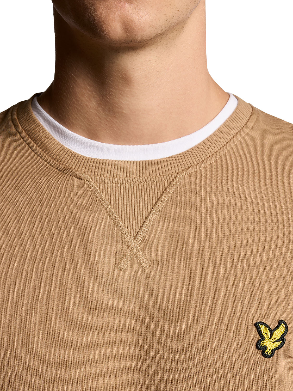 Product image 3 of 6, which shows Lyle & Scott Crew Neck Cotton Sweatshirt, Tigers Eye, XS