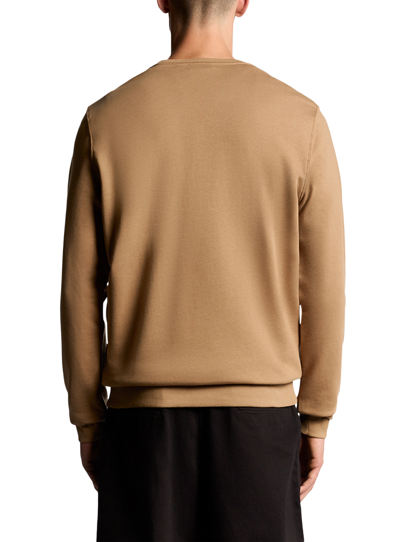 Product image 4 of 6, which shows Lyle & Scott Crew Neck Cotton Sweatshirt, Tigers Eye, XS