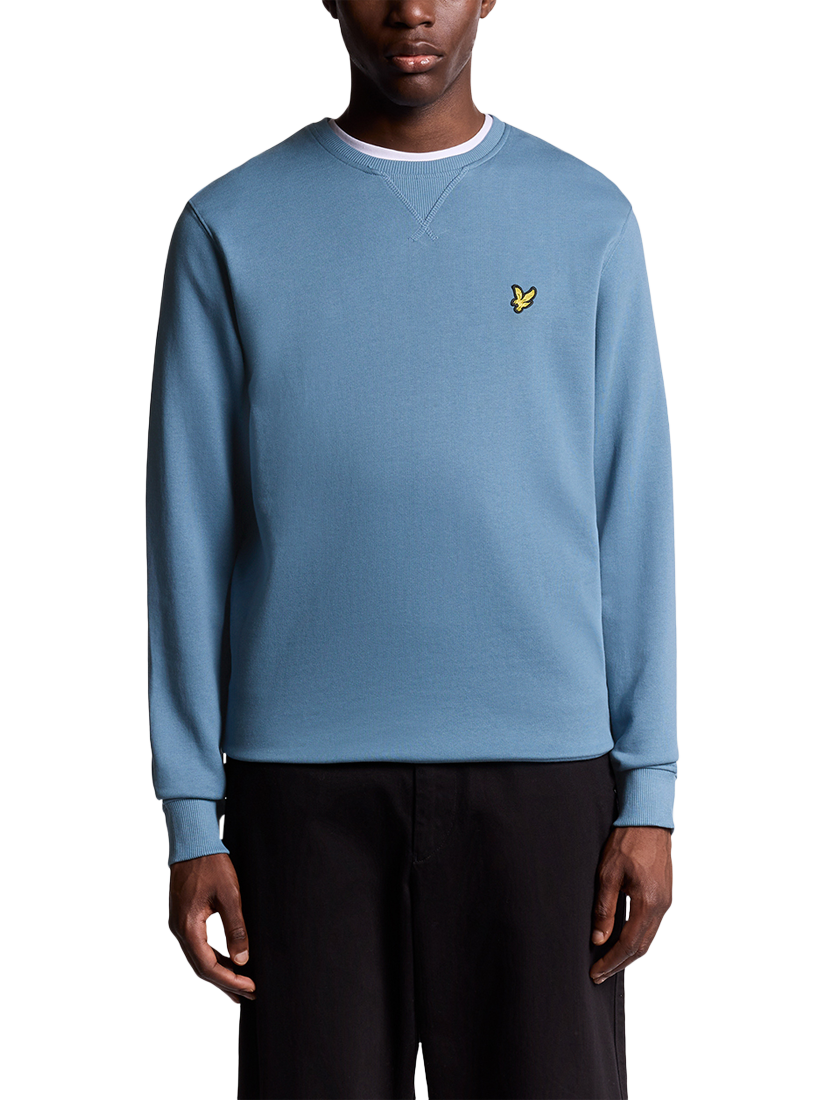 Product image 1 of 6, which shows Lyle & Scott Crew Neck Cotton Sweatshirt, Ocean Sky, XS