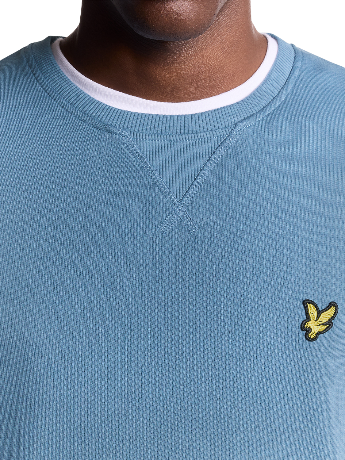 Product image 3 of 6, which shows Lyle & Scott Crew Neck Cotton Sweatshirt, Ocean Sky, XS