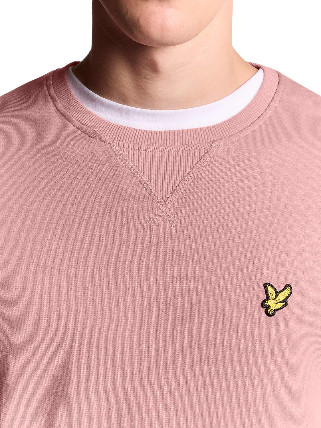 Product image 3 of 6, which shows Lyle & Scott Crew Neck Cotton Sweatshirt, Garden Rose, XS