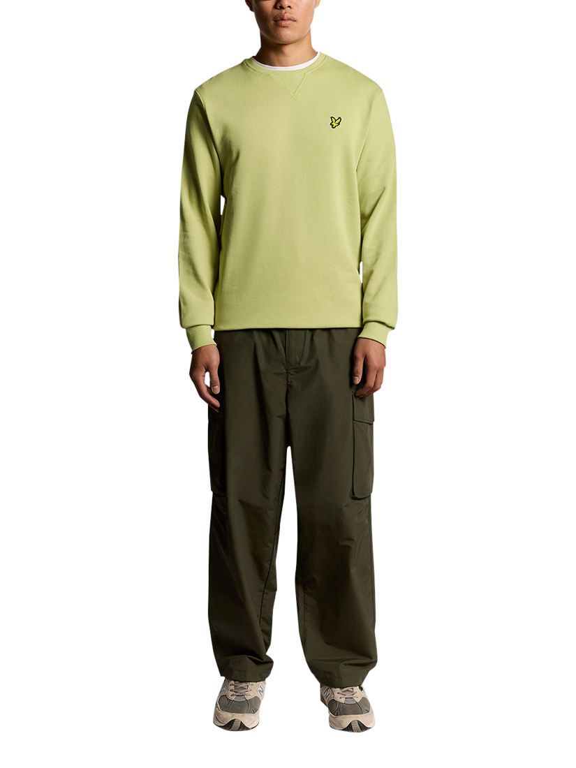 Product image 2 of 6, which shows Lyle & Scott Crew Neck Cotton Sweatshirt, Pale Willow, XS