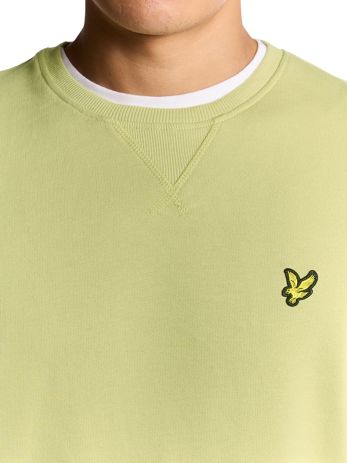 Product image 3 of 6, which shows Lyle & Scott Crew Neck Cotton Sweatshirt, Pale Willow, XS