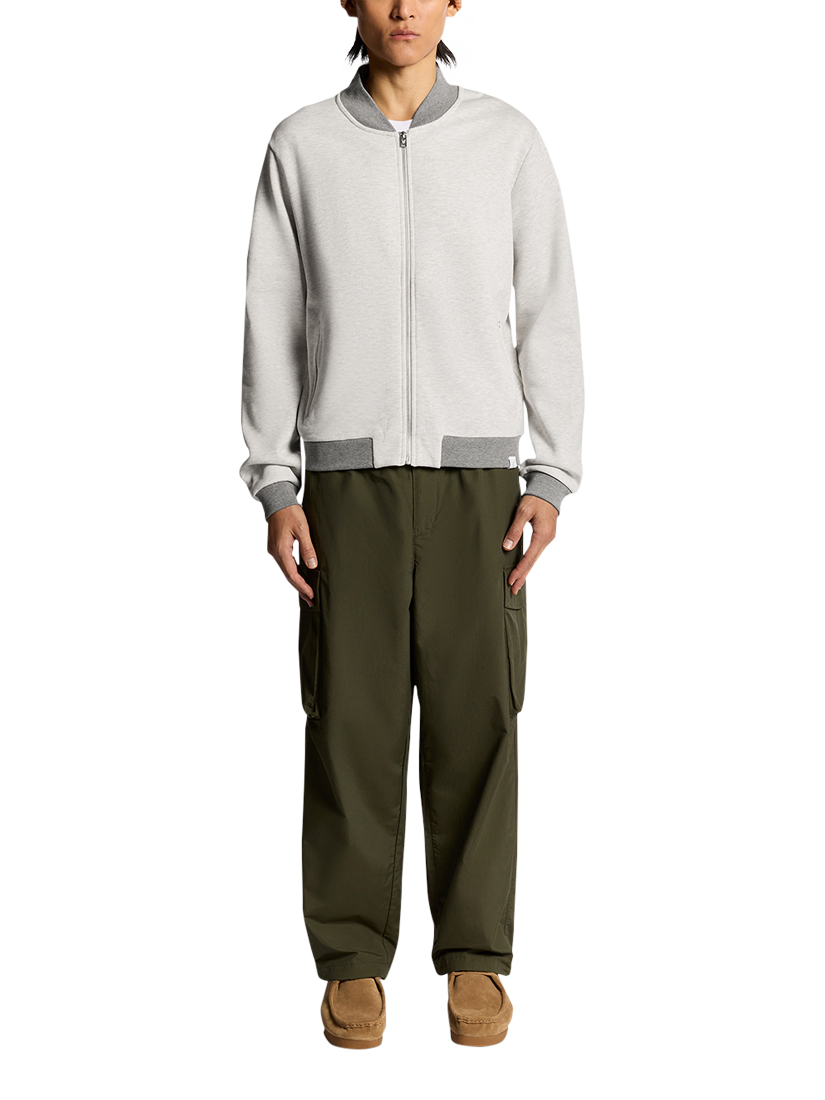 Product image 2 of 6, which shows Lyle & Scott Zip Front Cotton Bomber Jacket, Light Grey Marl, XS