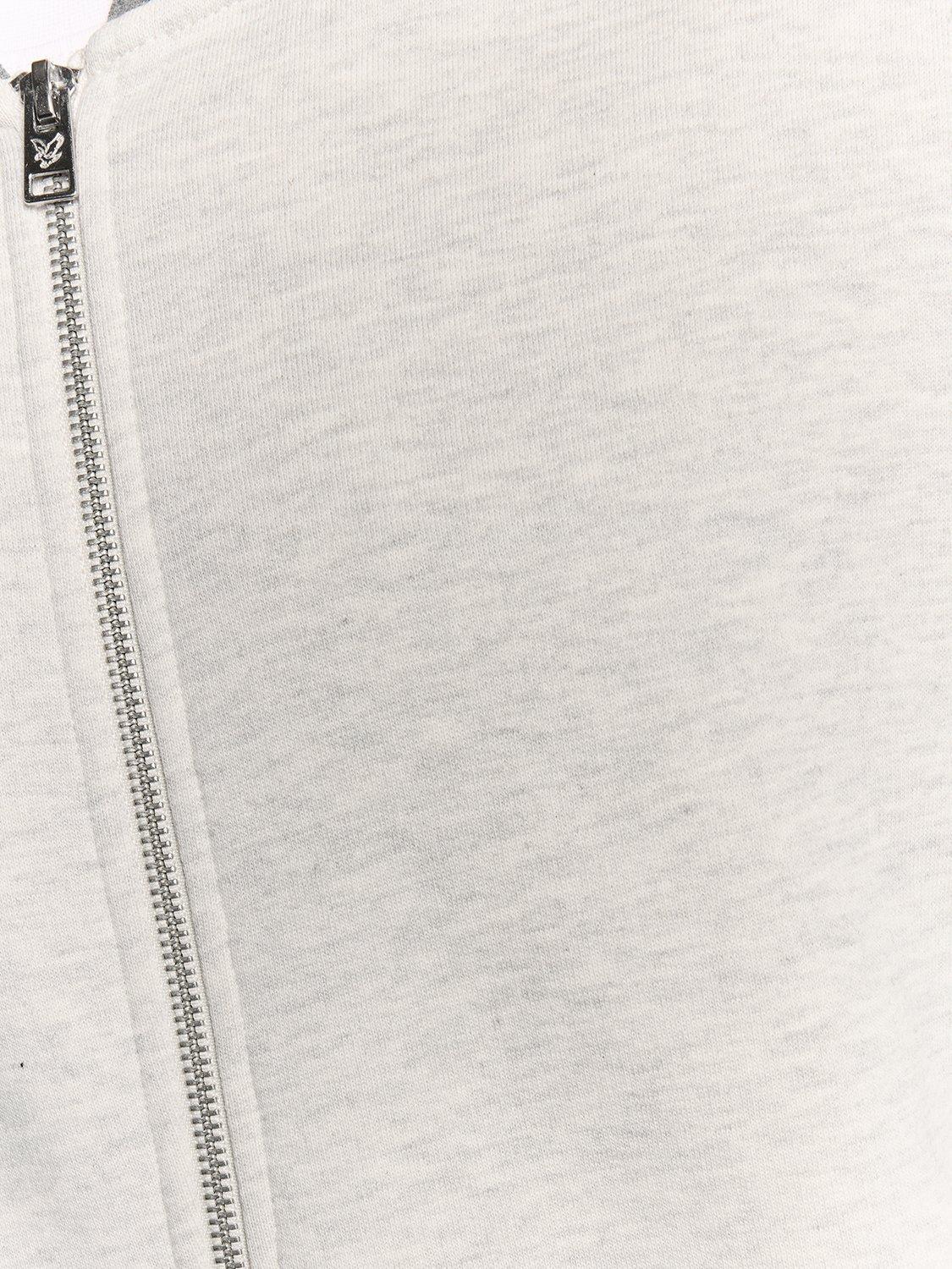 Product image 6 of 6, which shows Lyle & Scott Zip Front Cotton Bomber Jacket, Light Grey Marl, XS