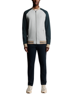 Lyle & Scott Interlock Zip Front Cotton Bomber Jacket - view 2, Carbon