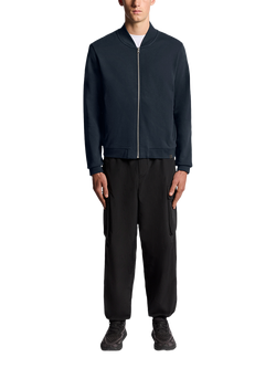 Lyle & Scott Zip Front Cotton Bomber Jacket - view 2, Dark Navy