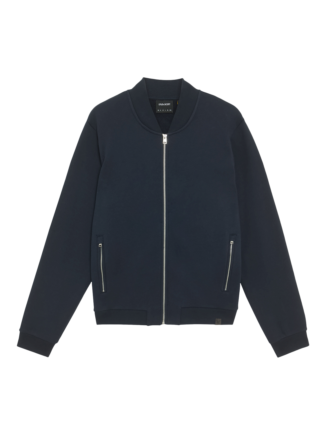 Product image 5 of 6, which shows Lyle & Scott Zip Front Cotton Bomber Jacket, Dark Navy, XS