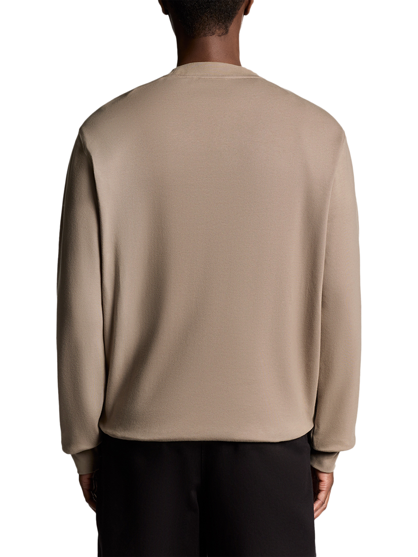Product image 4 of 6, which shows Lyle & Scott Interlock Crew Neck Cotton Jumper, Cobblestone, XS