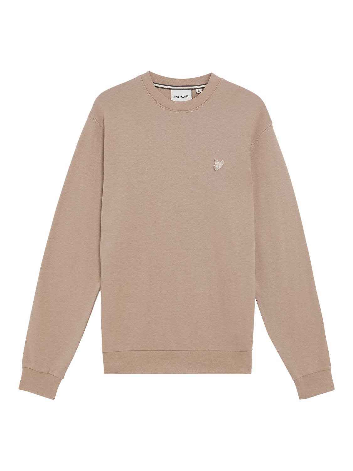 Product image 5 of 6, which shows Lyle & Scott Interlock Crew Neck Cotton Jumper, Cobblestone, XS