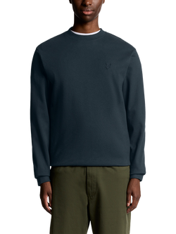 Lyle & Scott Interlock Crew Neck Cotton Jumper, Carbon