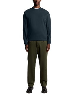 Lyle & Scott Interlock Crew Neck Cotton Jumper - view 2, Carbon