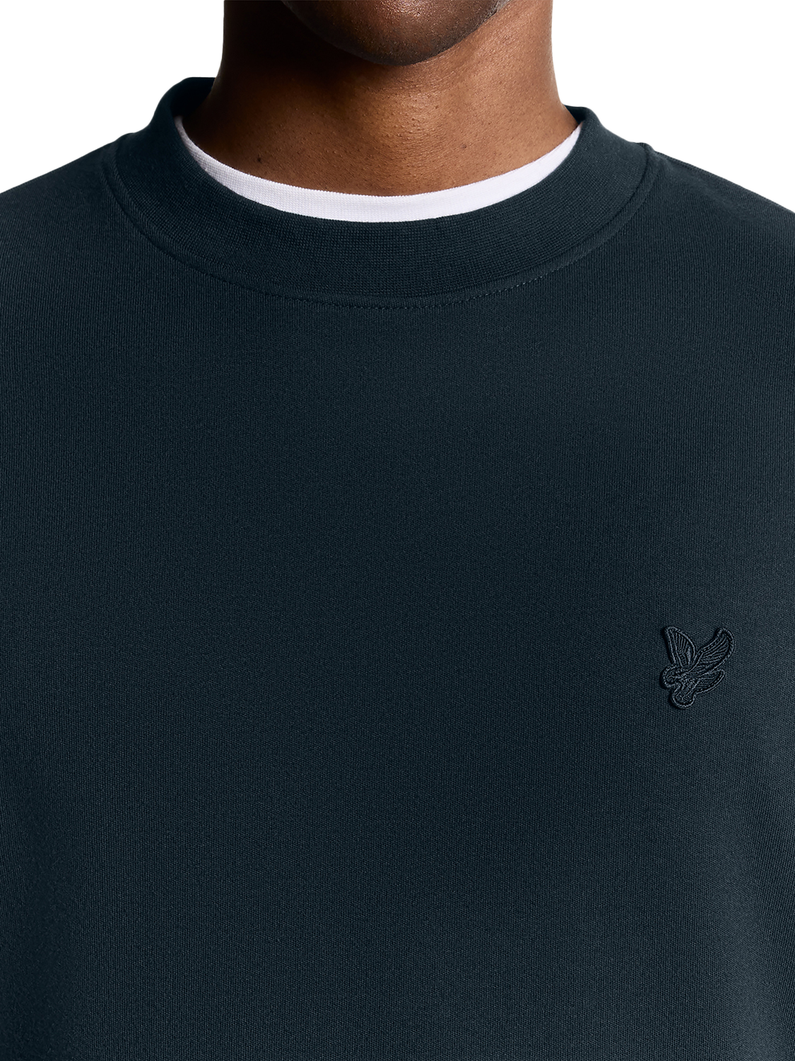 Product image 3 of 6, which shows Lyle & Scott Interlock Crew Neck Cotton Jumper, Carbon, XS