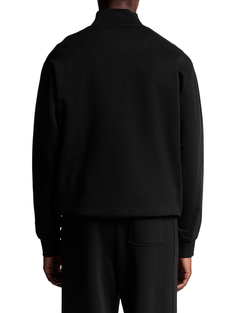 Product image 4 of 6, which shows Lyle & Scott Cotton Blend Zip-Neck Lounge Top, Jet Black, XS