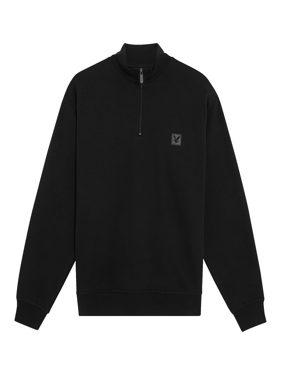 Product image 5 of 6, which shows Lyle & Scott Cotton Blend Zip-Neck Lounge Top, Jet Black, XS