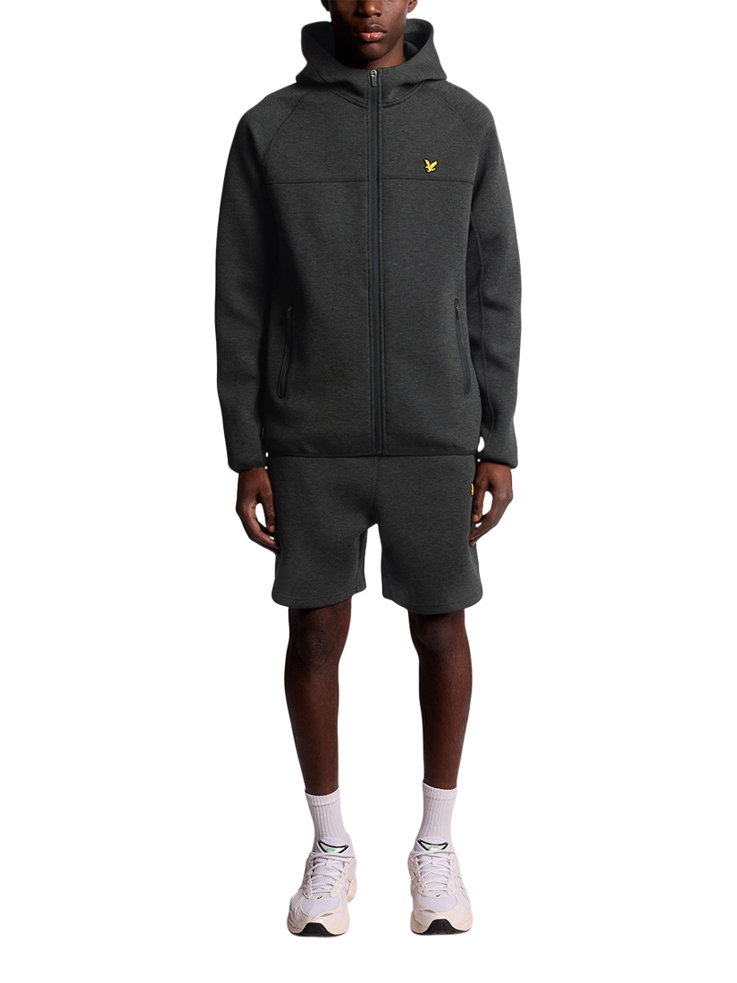Product image 2 of 6, which shows Lyle & Scott Neoprene Hooded Zip Front Track Jacket, Jet Black Marl, XXL