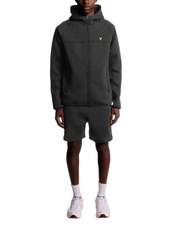 Lyle & Scott Neoprene Hooded Zip Front Track Jacket - view 2, Jet Black Marl
