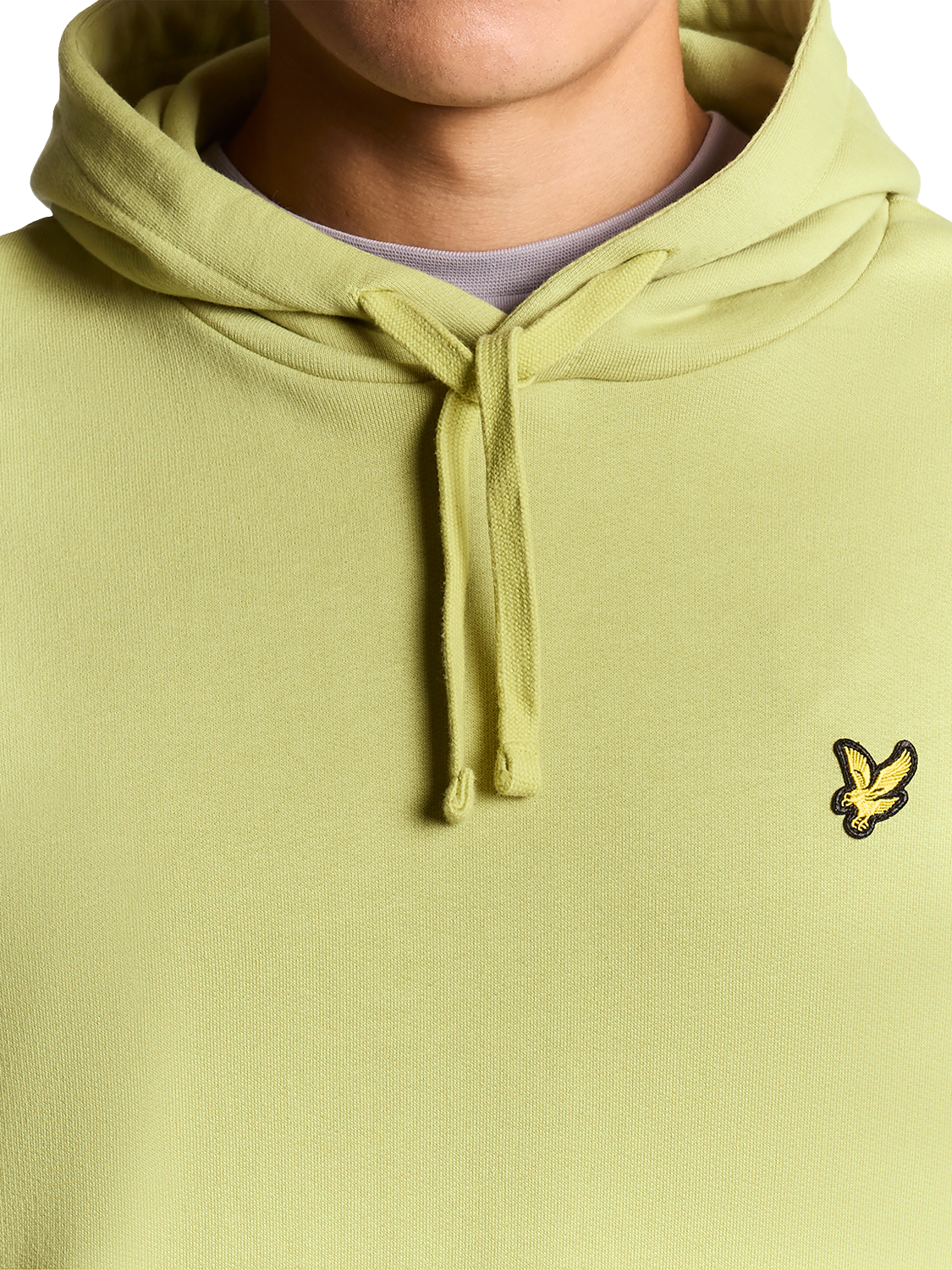 Product image 3 of 6, which shows Lyle & Scott Golden Eagle Cotton Hoodie, Pale Willow, XXL