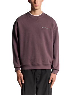 Lyle & Scott Script Cotton Sweatshirt, Dusky Maroon