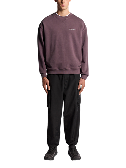 Lyle & Scott Script Cotton Sweatshirt - view 2, Dusky Maroon