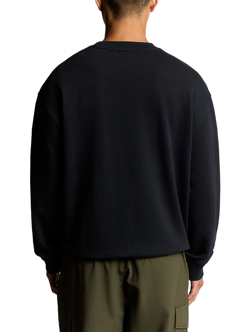 Product image 4 of 6, which shows Lyle & Scott Script Cotton Sweatshirt, Dark Navy, XXL