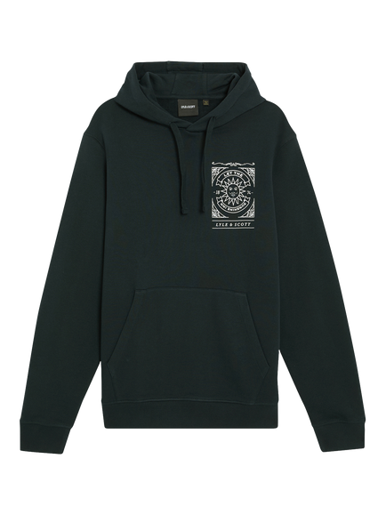 Lyle & Scott Sunshine Inn Graphic Print Cotton Hoodie, Dark Navy
