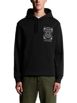 Lyle & Scott Sunshine Inn Graphic Print Cotton Hoodie, Jet Black