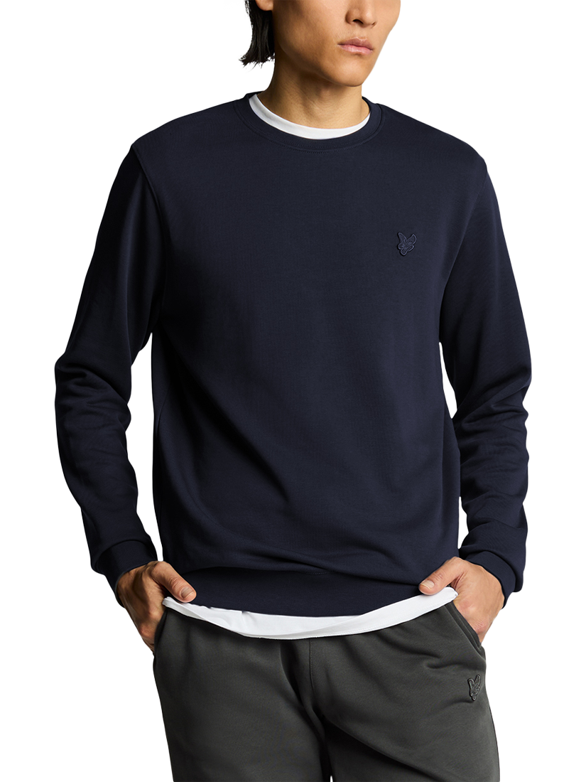 Product image 1 of 5, which shows Lyle & Scott Crew Neck Cotton Sweatshirt, Dark Navy, XXL