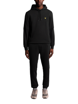 Lyle & Scott Cotton Blend Tape Detail Hoodie - view 2, Jet Black