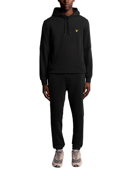 Lyle & Scott Cotton Blend Tape Detail Hoodie - view 2, Jet Black