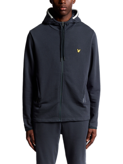 Lyle & Scott Tape Detail Zip-Through Track Top, Dark Navy