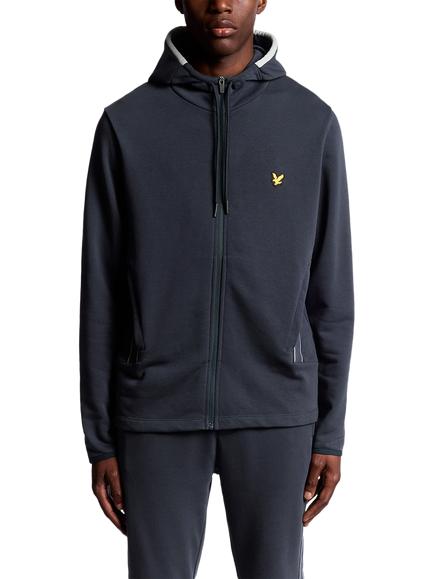 Lyle & Scott Tape Detail Zip-Through Track Top, Dark Navy
