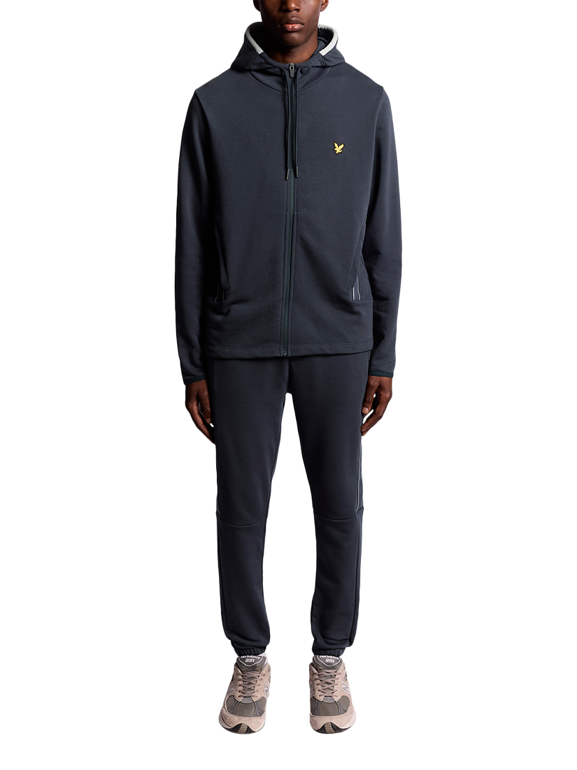 Product image 2 of 6, which shows Lyle & Scott Tape Detail Zip-Through Track Top, Dark Navy, XXL
