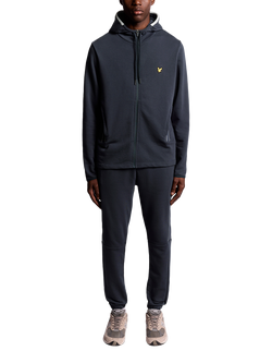 Lyle & Scott Tape Detail Zip-Through Track Top - view 2, Dark Navy