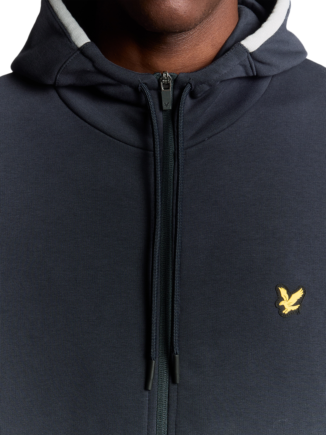 Product image 3 of 6, which shows Lyle & Scott Tape Detail Zip-Through Track Top, Dark Navy, XXL