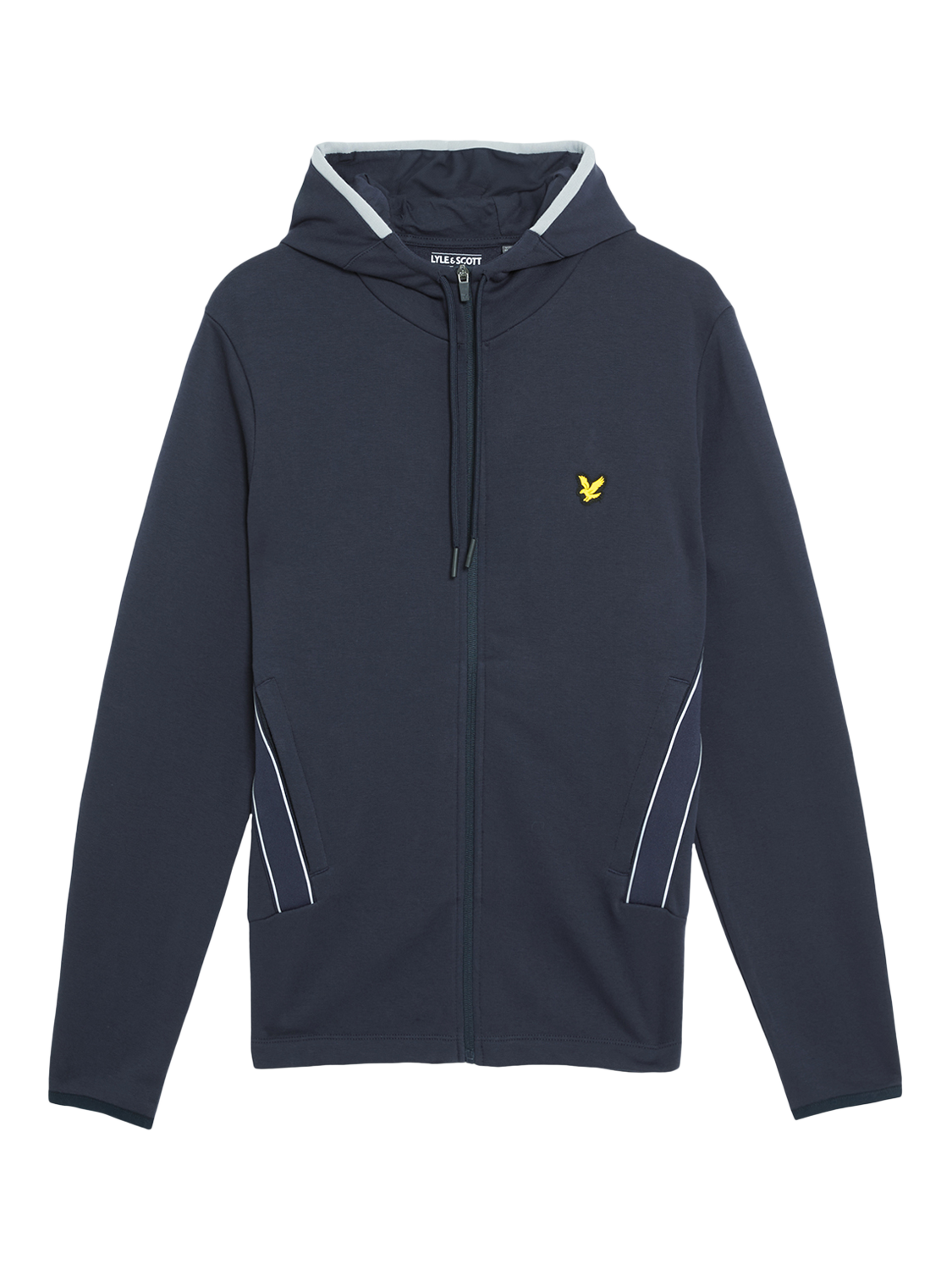 Product image 5 of 6, which shows Lyle & Scott Tape Detail Zip-Through Track Top, Dark Navy, XXL