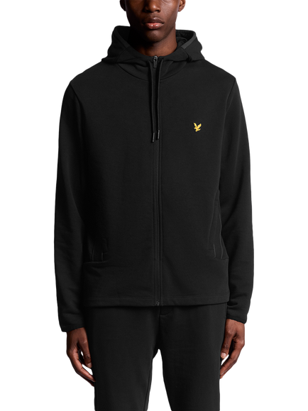 Lyle & Scott Tape Detail Zip-Through Track Top, Jet Black