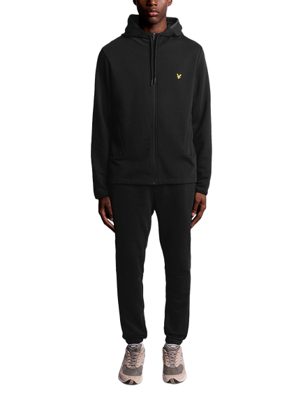 Lyle & Scott Tape Detail Zip-Through Track Top - view 2, Jet Black