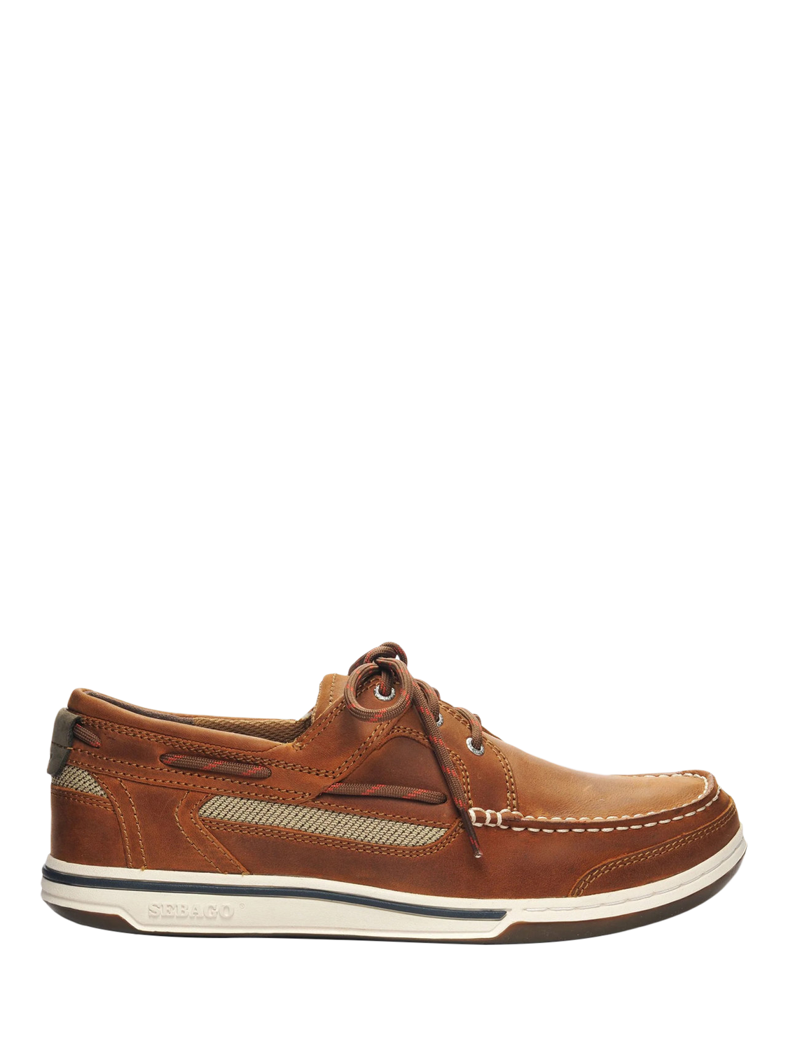 Product image 1 of 6, which shows Sebago Triton Leather Boat Shoes, Brown Cinnamon, 6.5
