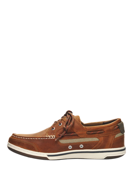 Sebago Triton Leather Boat Shoes - view 2, Brown Cinnamon