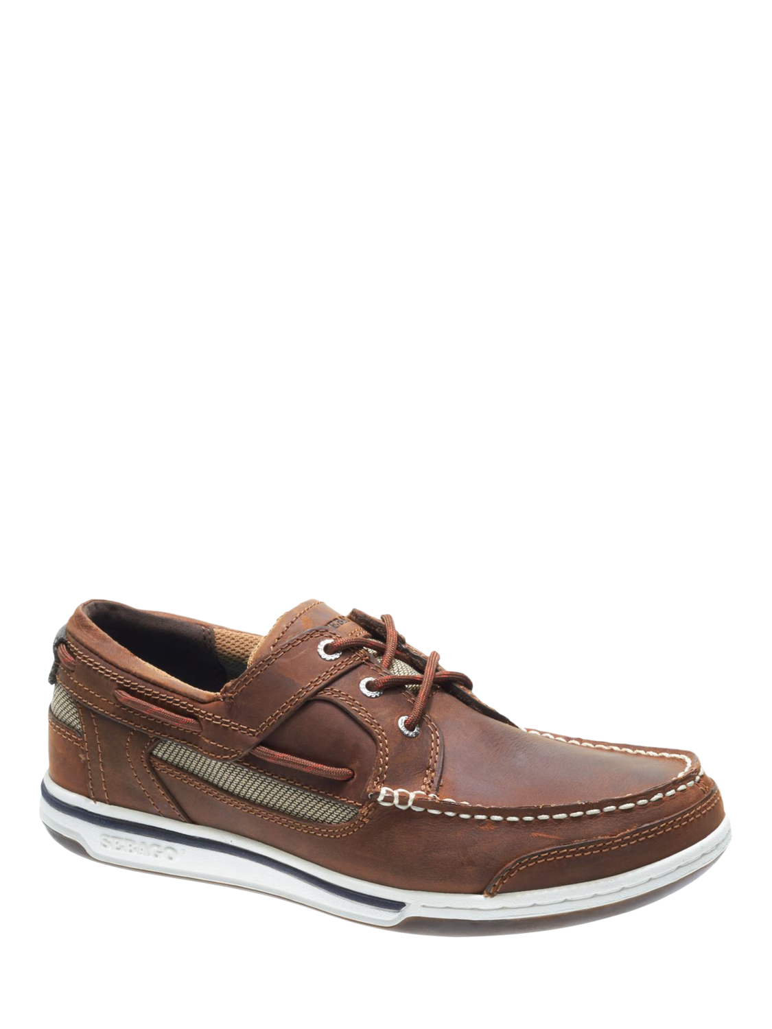 Product image 3 of 6, which shows Sebago Triton Leather Boat Shoes, Brown Cinnamon, 6.5