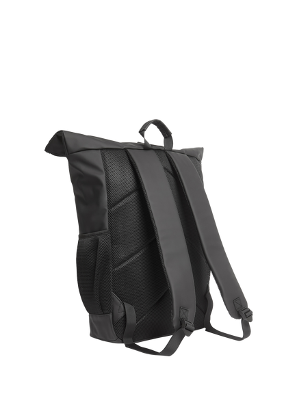Lyle & Scott Water Resistant Rolltop Backpack, Jet Black - view 2, Jet Black