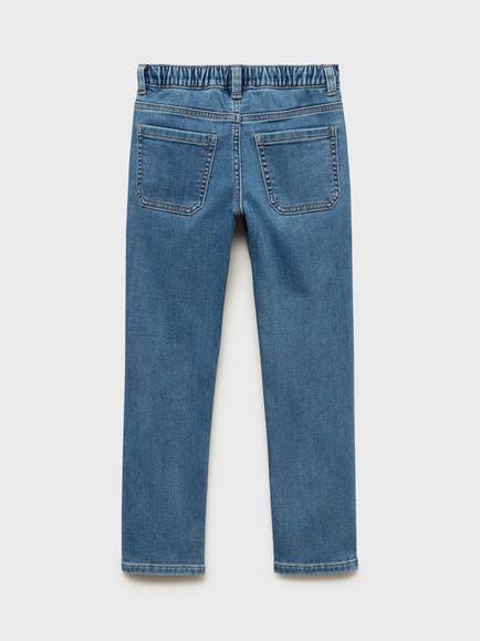 Mango Kids' Comfy Drawstring Jeans - view 2, Medium Blue
