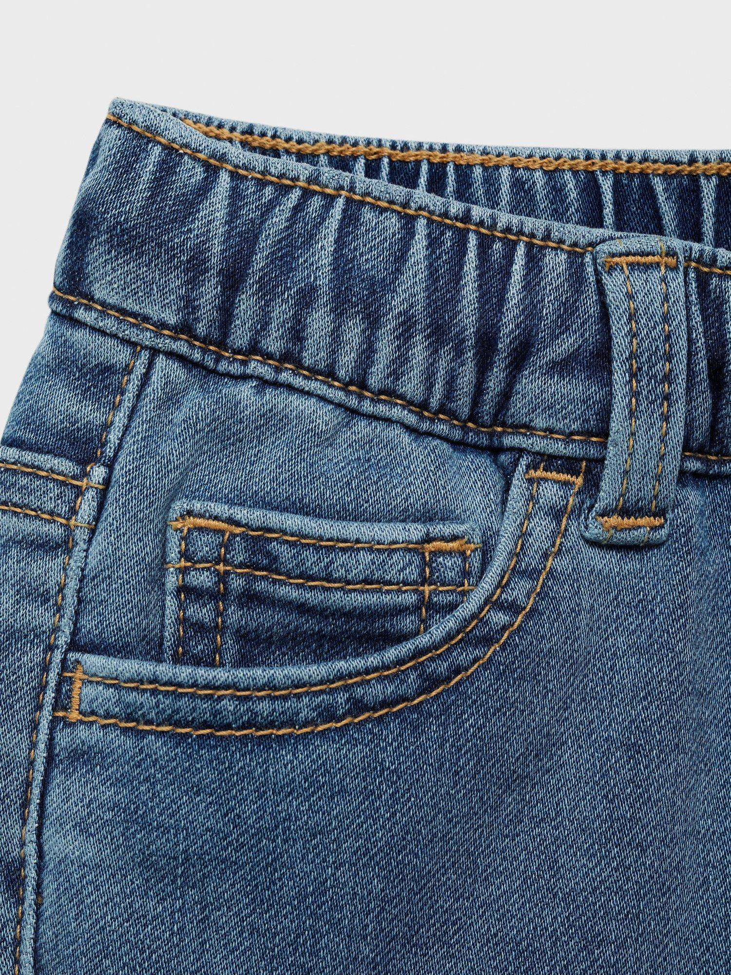 Product image 3 of 4, which shows Mango Kids' Comfy Drawstring Jeans, Medium Blue, 6 years