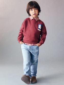 Mango Kids' Xavi Straight Denim Jeans, Open Blue