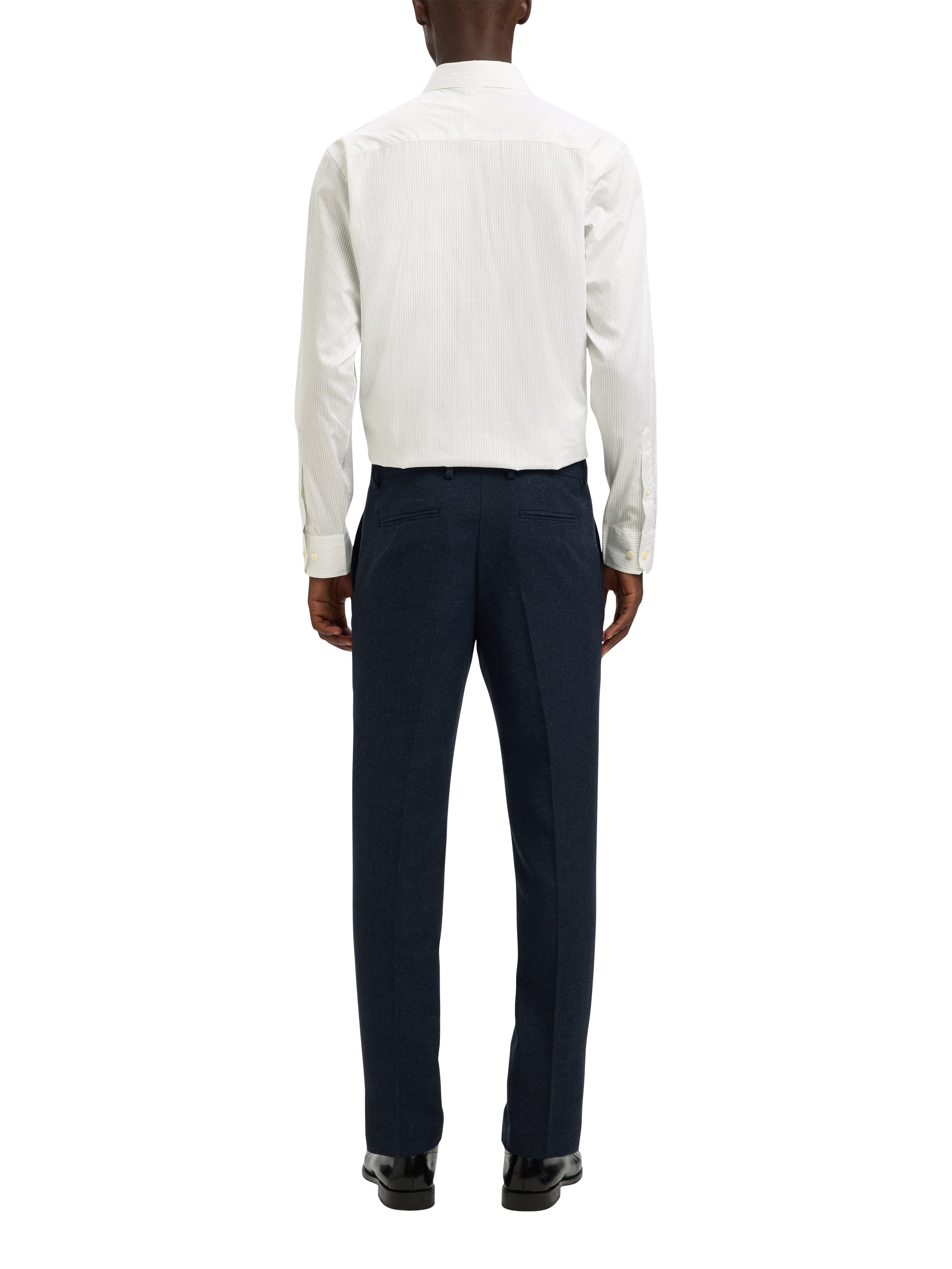 Product image 4 of 6, which shows Selected Regular Fit Cotton Stripe Shirt, White, S